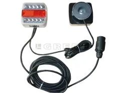 Magnetlygtesæt LED 12V Bag/stop/blink/nummerpladelys 4/12mtr 7-polet Stik - Danatek