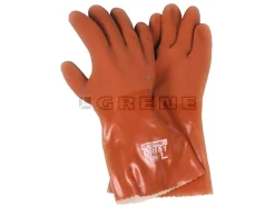 PVC Handske Orange OR651 Heldyppet Ruflet Overflade - Danatek