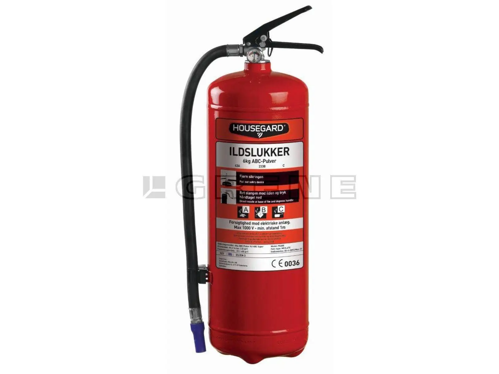 Brandslukker Housegard 6 Kg ABC Kl 43A/233B/C - Danatek