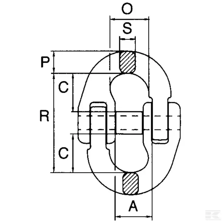 Kobling/samleled Dobbelt G80 Stål KBL - Danatek - Billede 2