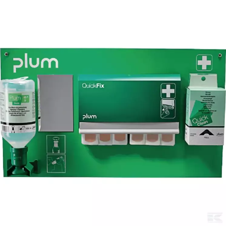 Førstehjælpsstation Med 500 Ml Plum øjenskyl Sårrens Plasterdispenser - Danatek