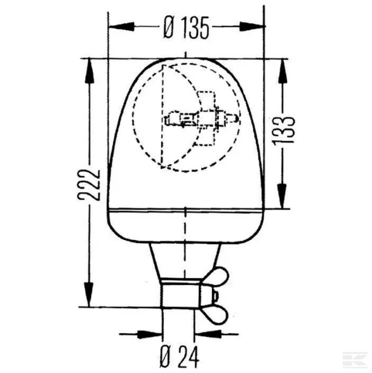 Rotorblink Halogen, 12V, Rotaflex By Hella - Danatek - Billede 2